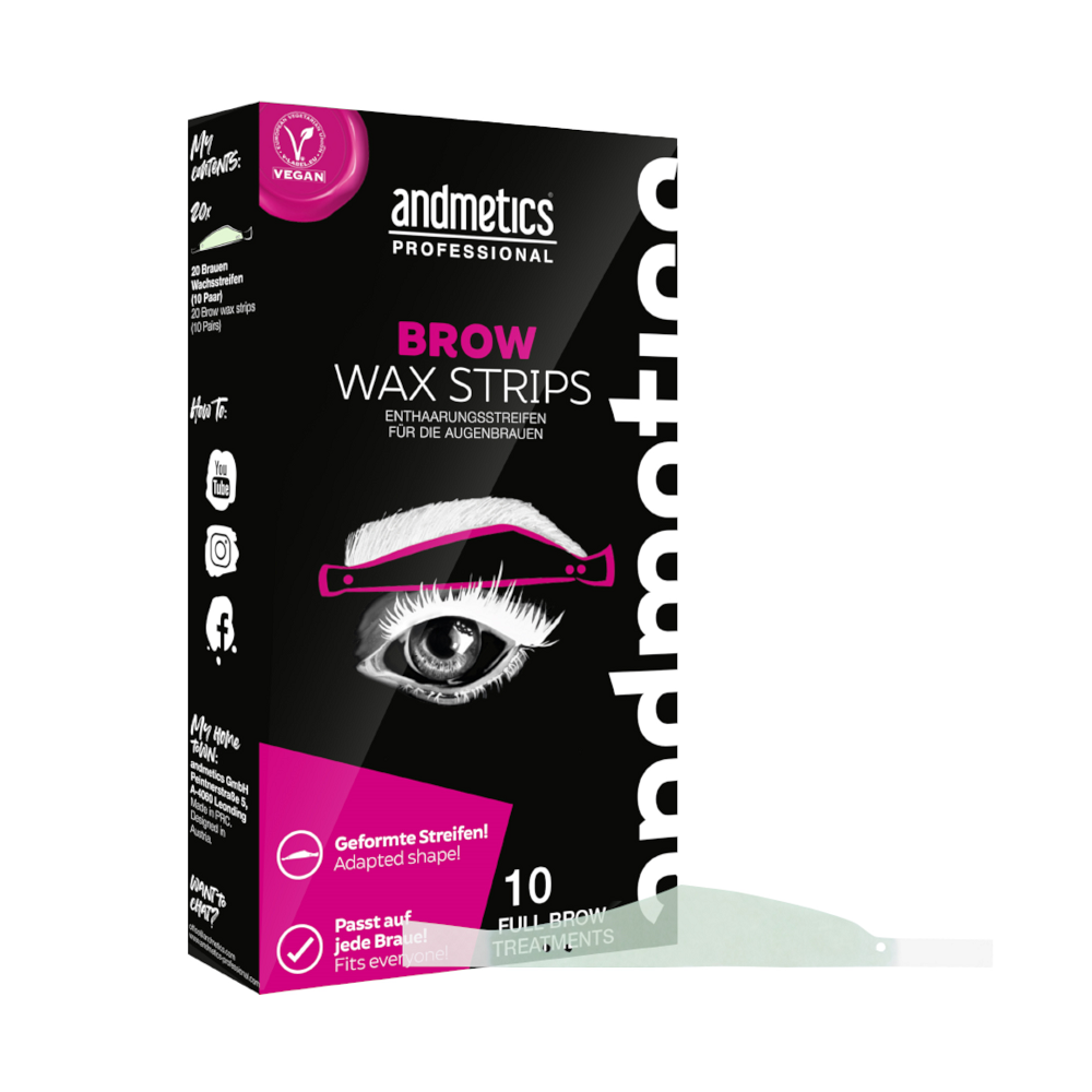 andmetics Brow Wax Strips Woman Professional, 10 Stück